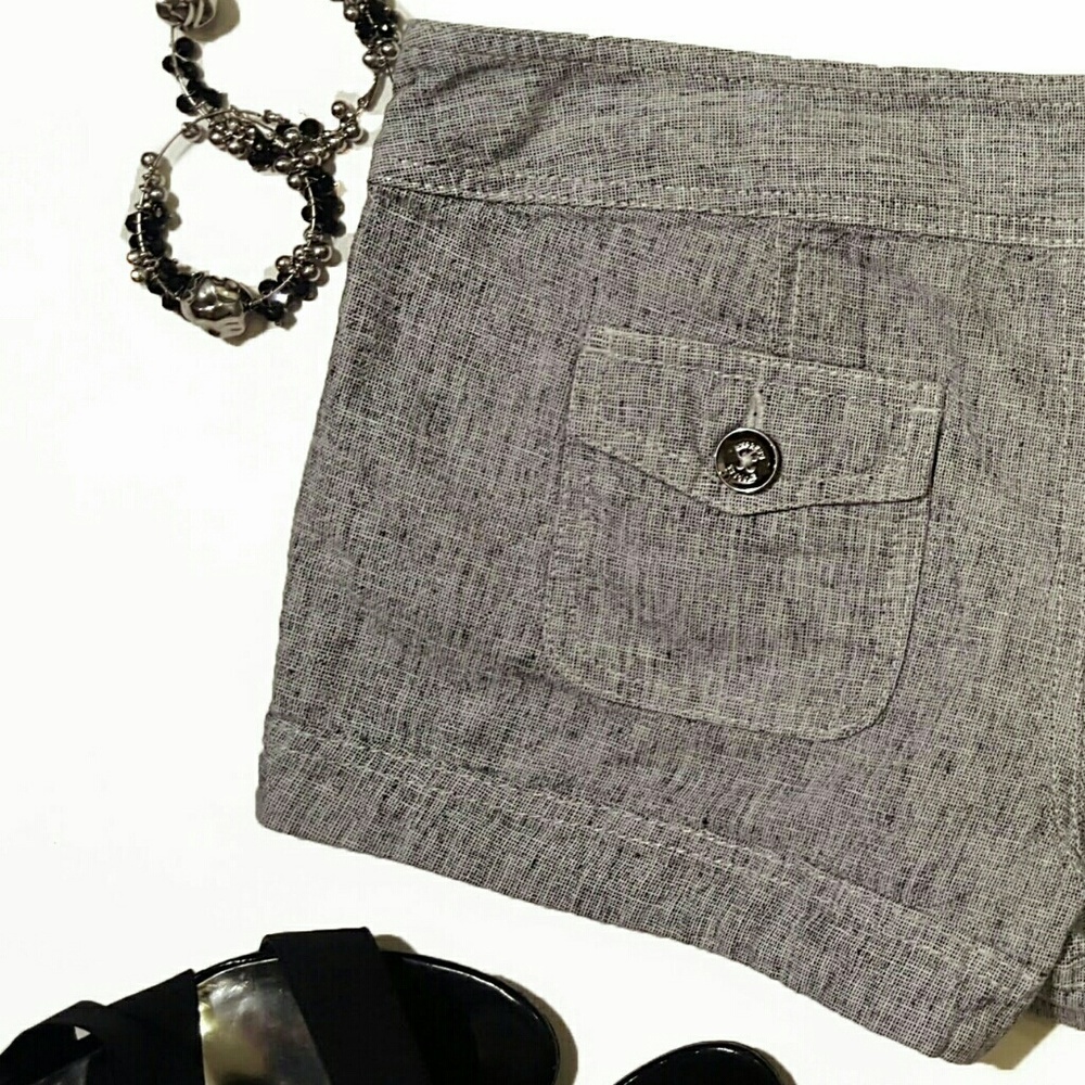 Chic Pewter Button Dress Shorts - Picture 3 of 3